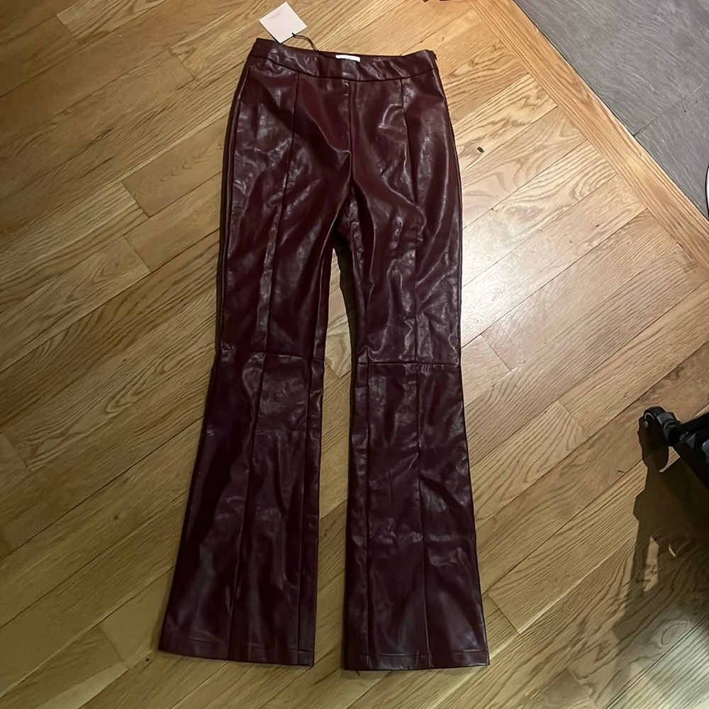 MAROON LEATHER PANTS